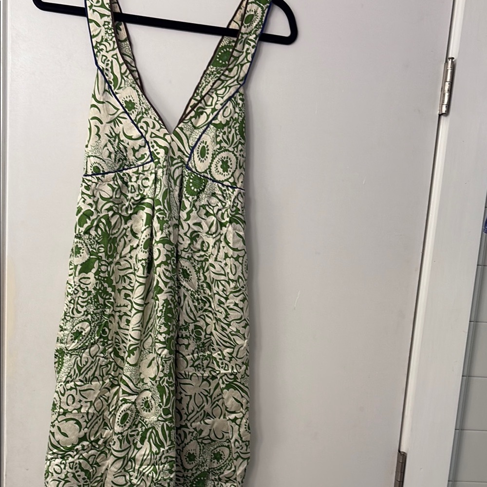 Mint - Elegant Green Patterned Backless Dress - image 1